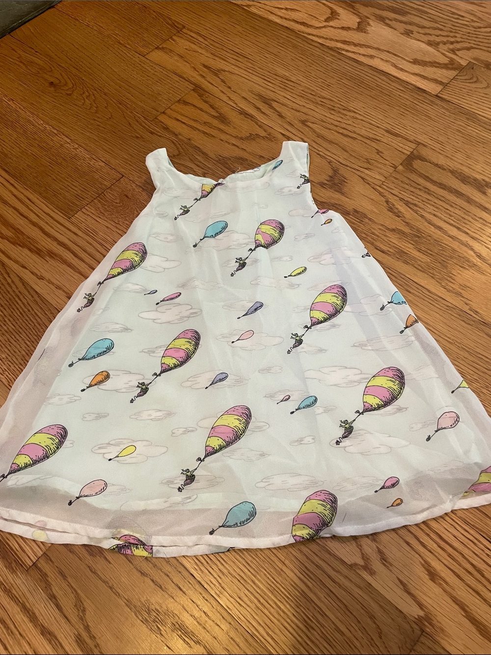 Dr. Seuss White Dress with Pastel Balloon Print